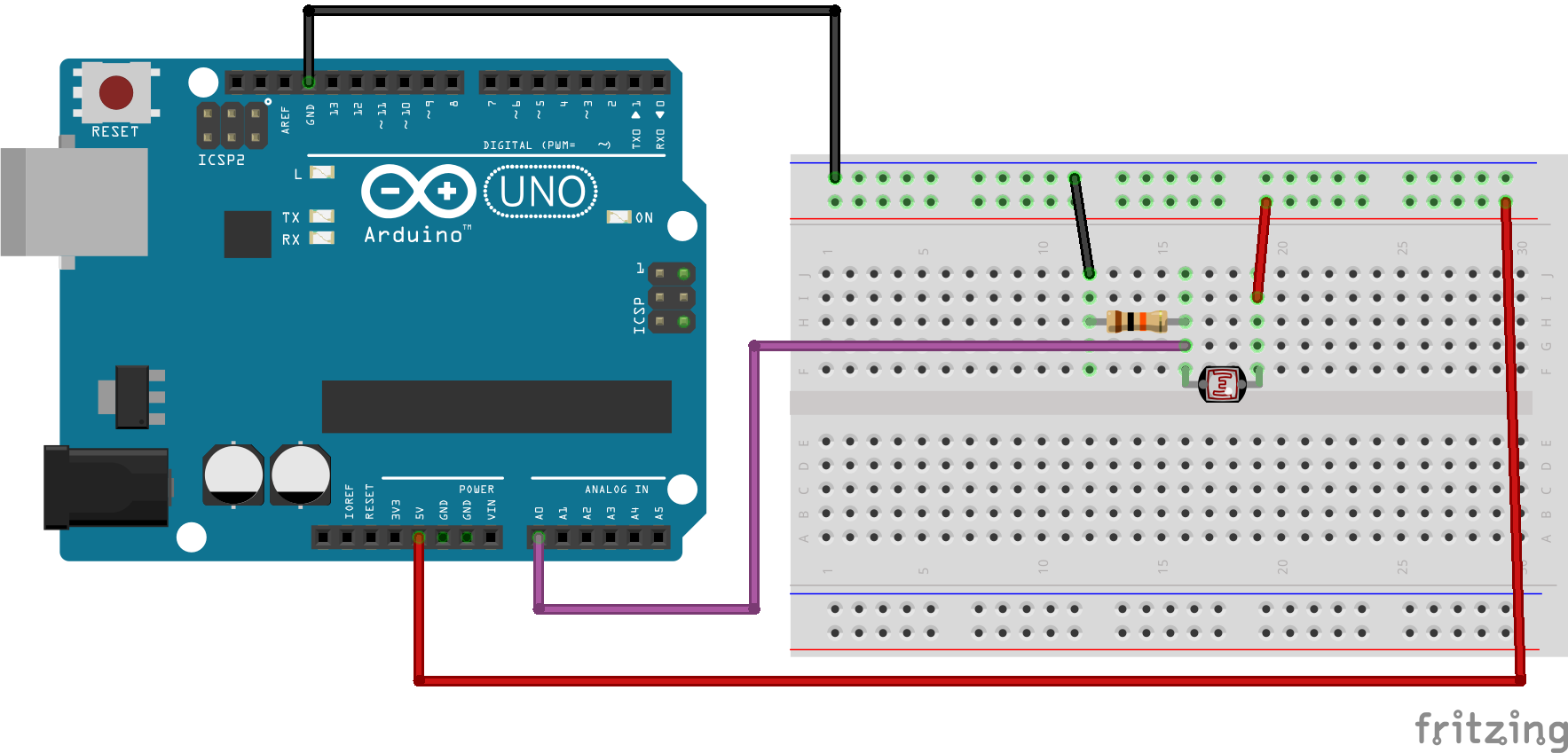 arduino LDR circuit