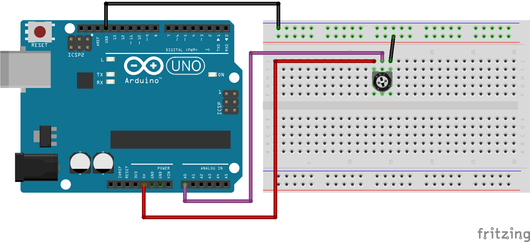 arduino potenciometro circuito